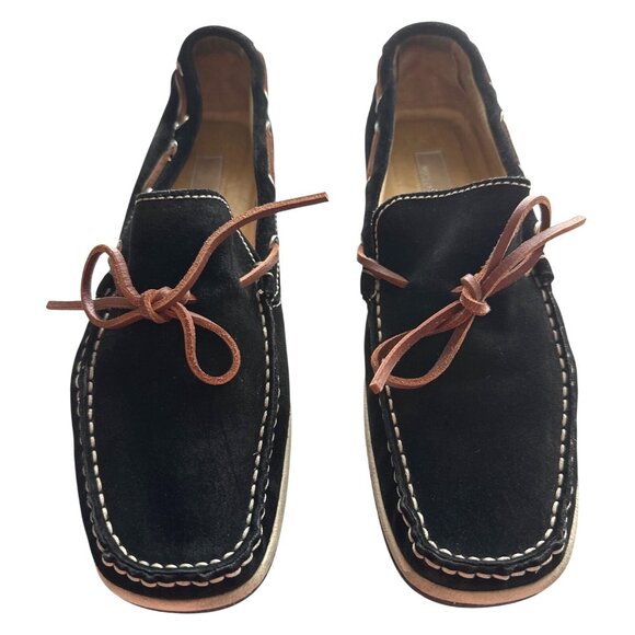 Michael Kors Black Suede Loafers Boat Shoe Moccasin Made In Italy Size 8.5 - Picture 5 of 9